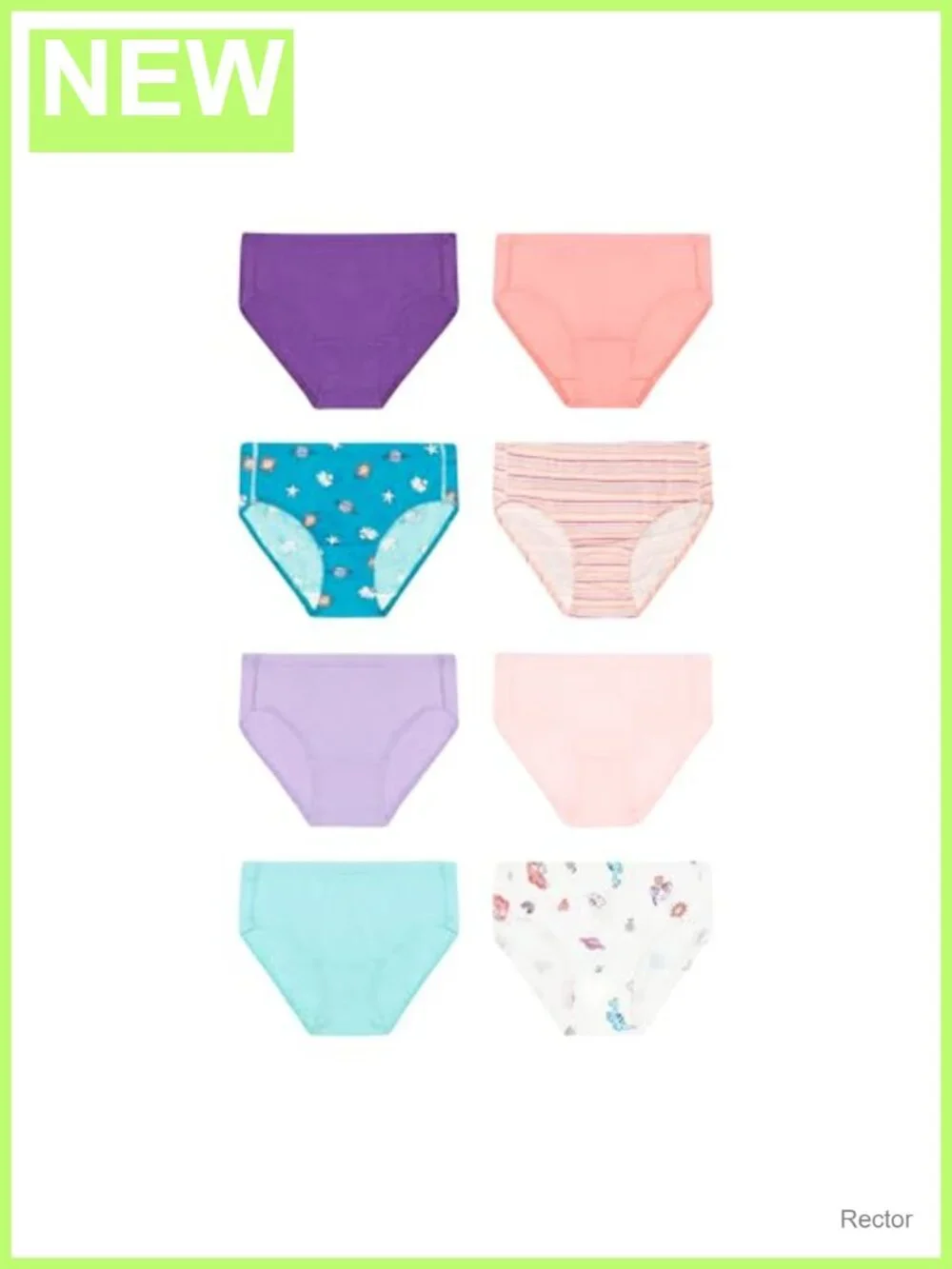 Organic Cotton Girls Toddler Briefs Hipster Underwear 8-Pack Tagless